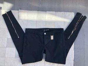 NWT Thomas Wylde Black Jean Zipper Skinny Slim Pants Size: 6 M - Picture 1 of 1
