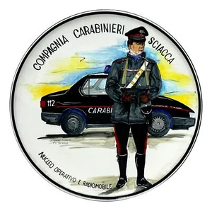 piatto da parata in ceramica compagnia carabinieri produzione cascio sciacca '70 - Picture 1 of 5