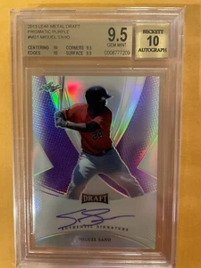 2013 Leaf Metal Draft Prismatic Purple #BAMS1 Miguel Sano 9.5/10 Gem Mint #/50 - Picture 1 of 2