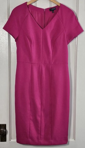 VALENTINO Abito The Limited donna taglia 4 alto tessuto fucsia tubino cappuccio manica carriera