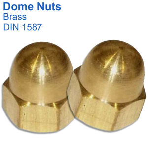 M3 M4 M5 M6 M8 M10 M12 M14 M16 BRASS DOME NUTS HEX HEXAGON DOMED NUTS DIN 1587