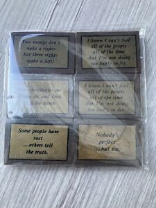 24) Vintage 80s 90s Erasers - 6 x Funny Quote Erasers - Novelty Plaque Erasers