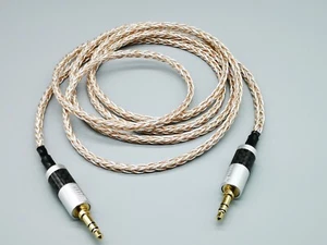1meter copper Silver Audio Cable 3.5mm to 3.5mm stereo Wire Carbon Plug  - Picture 1 of 3