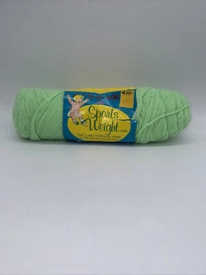 VINTAGE Caron The Rite Weight Sports Weight Yarn 3205 BABY GREEN 3.5oz ORLON USA - Image 1 of 4