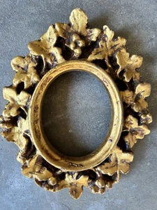 Terracotta Gold Ala Gesso Terracotta Picture Frame SmallOval 6.75 x5.75 in heavy - Picture 1 of 9