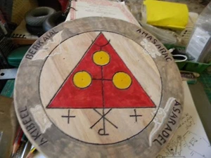 OOAK - Kleine Anrufungstafel (1 Fuß Durchmesser) Teufelspakt von Goetia - Bild 1 von 2