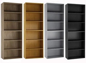 6 Tier Wooden Shelves Bookcase Storage Rack Shelving Display Unit Furniture - Picture 1 of 11