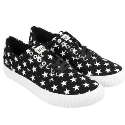 HUF Negro & Blanco Estrellas Lona Zapatos con Cordones Hombre’s Talla 8 Mujer’s Talla 9… Foto 1 de 3
