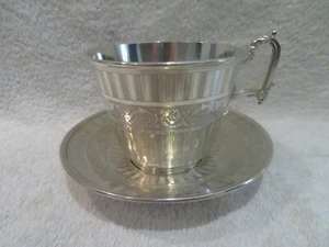 Magnificent 1900 french 950 guilloche silver breakfast cup Louis XVI st Flamant - Picture 1 of 12