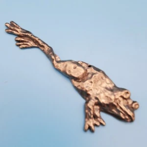 Pewter Jerry Jackson Signed Leaping Frog Christmas Ornament 4.5" Long - Picture 1 of 8
