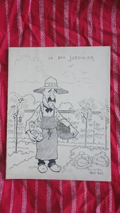 RARE MENU ANCIEN ASSOCIATION DES CHANSONNIERS DE CABARET CARICATURE DE NOEL NOEL - Picture 1 of 2