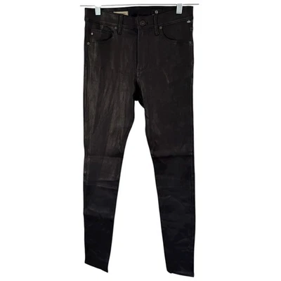 AG Adriano Goldschmied Farrah High Rise Skinny Faux Leather Pants Size 27 NWOT  - Image 1 of 4