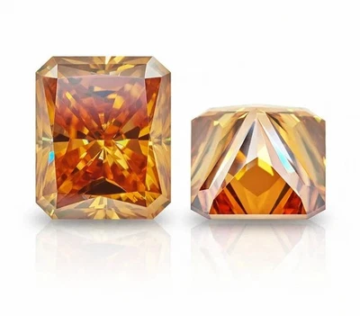 5 Ct Fancy Orange Color Radiant Cut VVS1 Diamond Premium Quality Gemstone 11x9MM - Image 1 of 4
