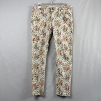 Paige Skyline Ankle Peg Jeans size 29 Floral Denim Boho Ditsy Cottage Core - Image 1 of 4