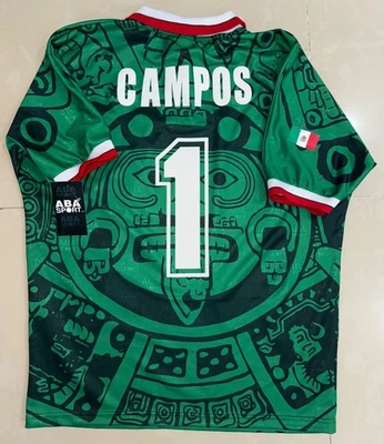 MEXICO MUNDIAL 98 CAMPOS SIZE -L- AUTHENTIC SHIRT ABA SPORT NEW WITH TAGS