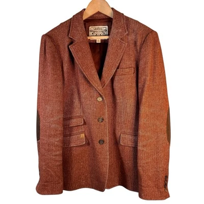 Blazer Banana Republic De Colección Viaje Safari Hacking Talla 14 Lino Lana Espiga Foto 1 de 4