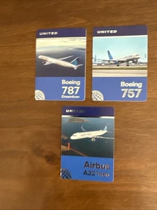 United Airlines Aircraft Trading Cards - Boeing 757, Boeing 787, Airbus A321neo - Picture 1 of 3