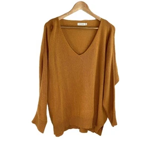 Celtic & Co Senfgelb Alpaka & Merinowolle Mischung V-Ausschnitt Strickpullover L - Bild 1 von 4