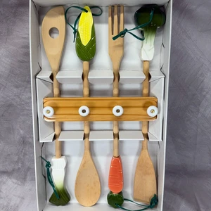 Vegetable Kitchen Utensil Set w/ Rack 1984 AVON Japan 14" Gallery Originals NOS - Picture 1 of 14