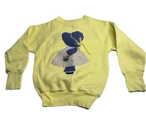 Health Tex Butter Yellow Sweatshirt Holly Hobbie Appliqué Size 6-8 Girls - Picture 1 of 7