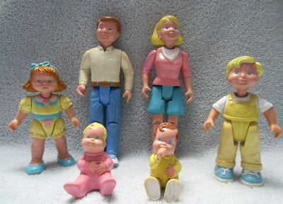 Fisher Price liebevolle Familie Puppenhaus Puppen - Mama & Papa, Kinder & Babys - 6 Stück - Bild 1 von 4