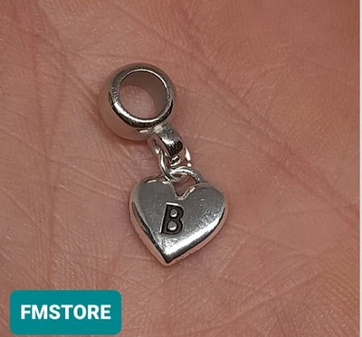 Charm Ciondolo Per Bracciale Lettera B Tono Argento Love Bigiotteria  - Immagine 1 di 2