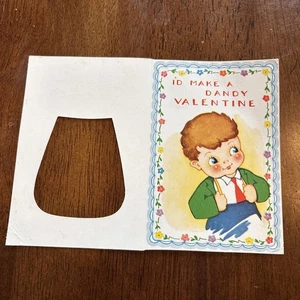 Tarjeta de San Valentín vintage años 40 You Mustard-Mit Boy In Jar ver fotos - Imagen 1 de 3