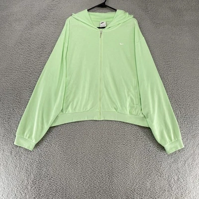 Sudadera con Capucha Nike para Mujer 2XL Verde Cremallera Suelta Frío Terry Ligera Foto 1 de 4