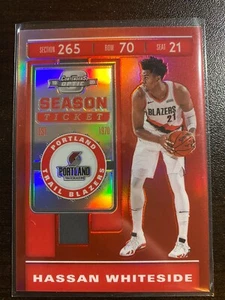 2019-20 Panini Contenders óptica baloncesto rojo #52 Hassan Whiteside - Imagen 1 de 2