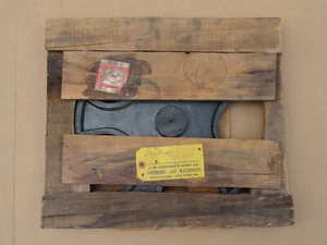 Wood Foundry Pattern Antique Industrial Machinery Gear Wheel w/ Original Box - Picture 1 of 12