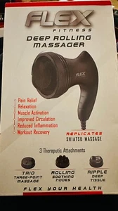 Flex Fitness Deep Rolling Massager Replicates shiatsu massage for pain relief - Picture 1 of 6