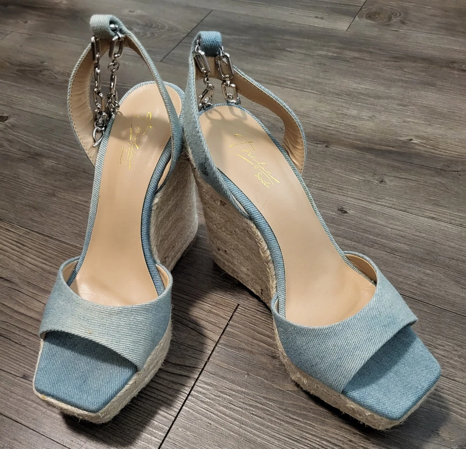Blue Chain Lock Heels - Image 1 of 4