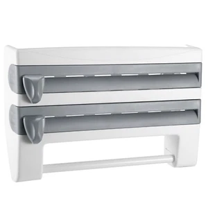Kitchen Roll Dispenser Cling Film Tin Foil Paper Towel Holders Rack Wall Mount - Picture 1 of 10