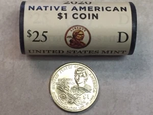 H/T~ 2020 D BU SACAGAWEA NATIVE AMERICAN Anti-Discrimination Law GOLD $25 ROLL - Picture 1 of 1