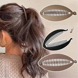 Pinza de pelo vintage de plátano para mujer Insert peine plástico acrílico fiesta día a día - Imagen 1 de 27