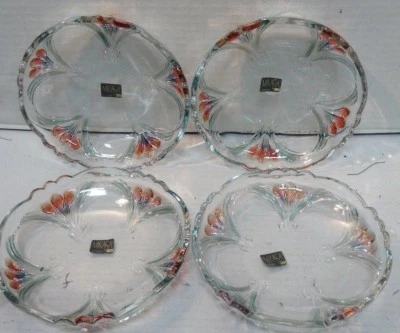 Juego de 4 platos Mikasa ramo francés vidrio ensalada postre 6 3/4" hechos en Alemania Foto 1 de 4