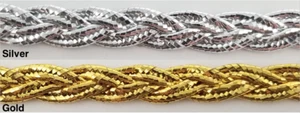 1/4" Metallic Braid Gimp Trimming - 18 Continuous Yards - Color Options! - Picture 1 of 5