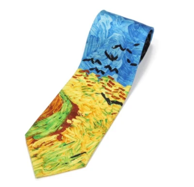 Corbata de cuello de seda para hombre VAN GOGH Wheat Field with Crows John Morris Artist Foto 1 de 3