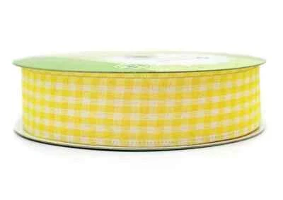 Member's Mark Yellow Gingham Wire Edge Ribbon 1.5" x 50 yards - Image 1 of 2
