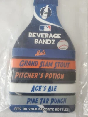 MLB New York Mets Baseball 5 Pack Beverage Wristbands - Bracelet - Bandz - Image 1 of 2