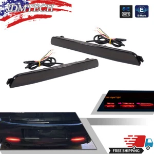 For 04-09 Mazda 3 Mazdaspeed 3 Smoke Black Lens Red LED Rear Bumper Brake Lights - Picture 1 of 11