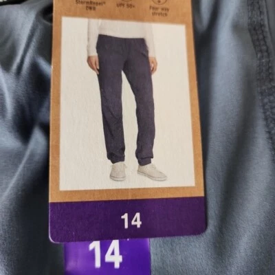 Pantalones forrados de lana para mujer Eddie Bauer talla 14 StormRepel UPF 50+ azules Foto 1 de 4