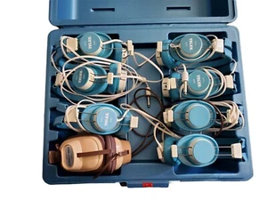 Vintage Lot 8 Telex 610-1 Headphones Speaker/Headset Distribution Box Classroom - Zdjęcie 1 z 7