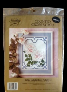 Something Special ~ White Delight Roses Picture #50689 ~ Counted Cross Stitch - Picture 1 of 4