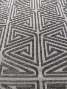 De Leo Textiles Gray Cut Velvet Geometric "Clockwork" 2 Pieces 54 x 35 38 x16 - Picture 1 of 4