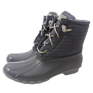 Botas de pato Sperry Top-Sider de agua salada de nailon acolchadas gris gris gris para mujer 12 nieve lluvia - Imagen 1 de 12