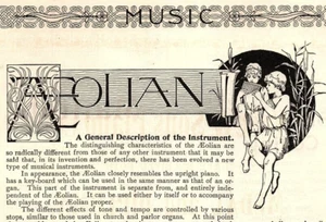 1893 THE AEOLIAN COMPANY 32nd STREET NEW YORK PIANO-PLAYER PRINT AD Z2510 - Picture 1 of 3