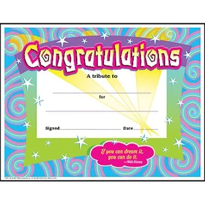 30 Congratulations Reward Certificates - Printer Compatible - Student Awards - Picture 1 of 1