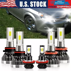 For Saturn Aura 2007 6Pcs LED Headlight High Low Beam + Fog Light Bulbs Kit - Picture 1 of 12