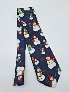 Yule Tie Greetings Mens Snowman Neck Tie Snowman  Hallmark USA Poly - Picture 1 of 6